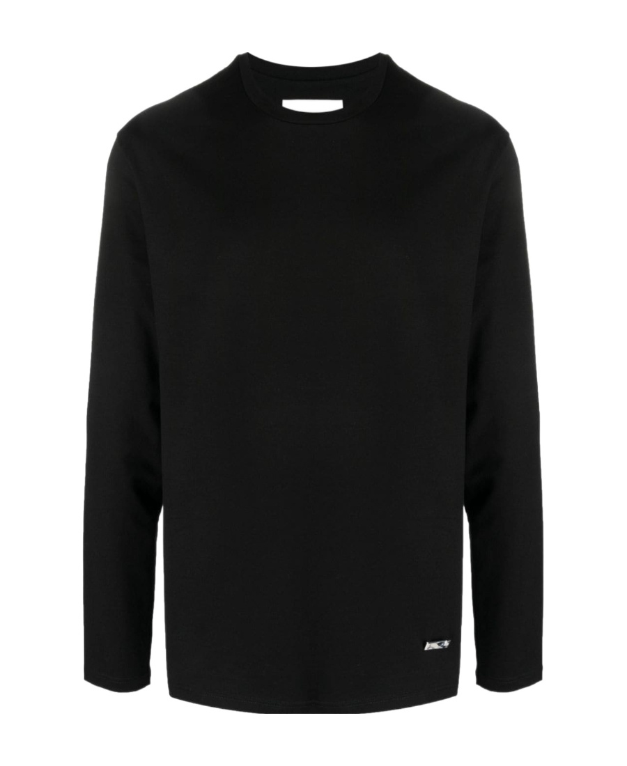 Jil Sander Long-sleeved Crewneck T-shirt In Black