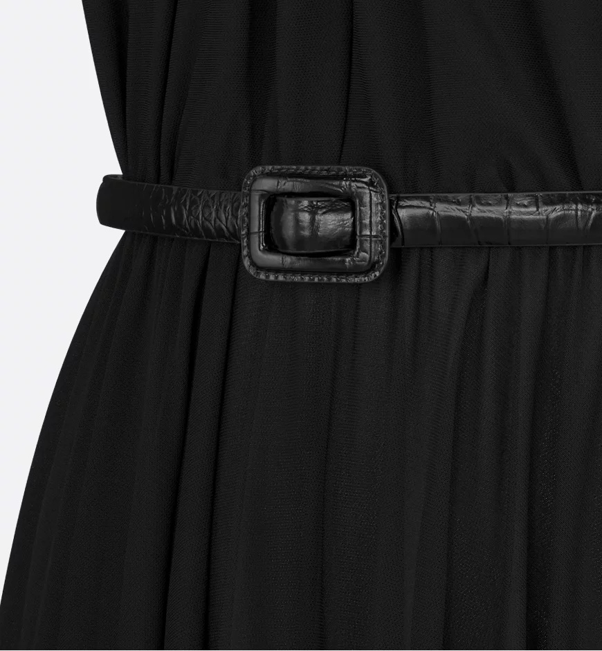 Dior Sleeveless Pleated Dress In Black