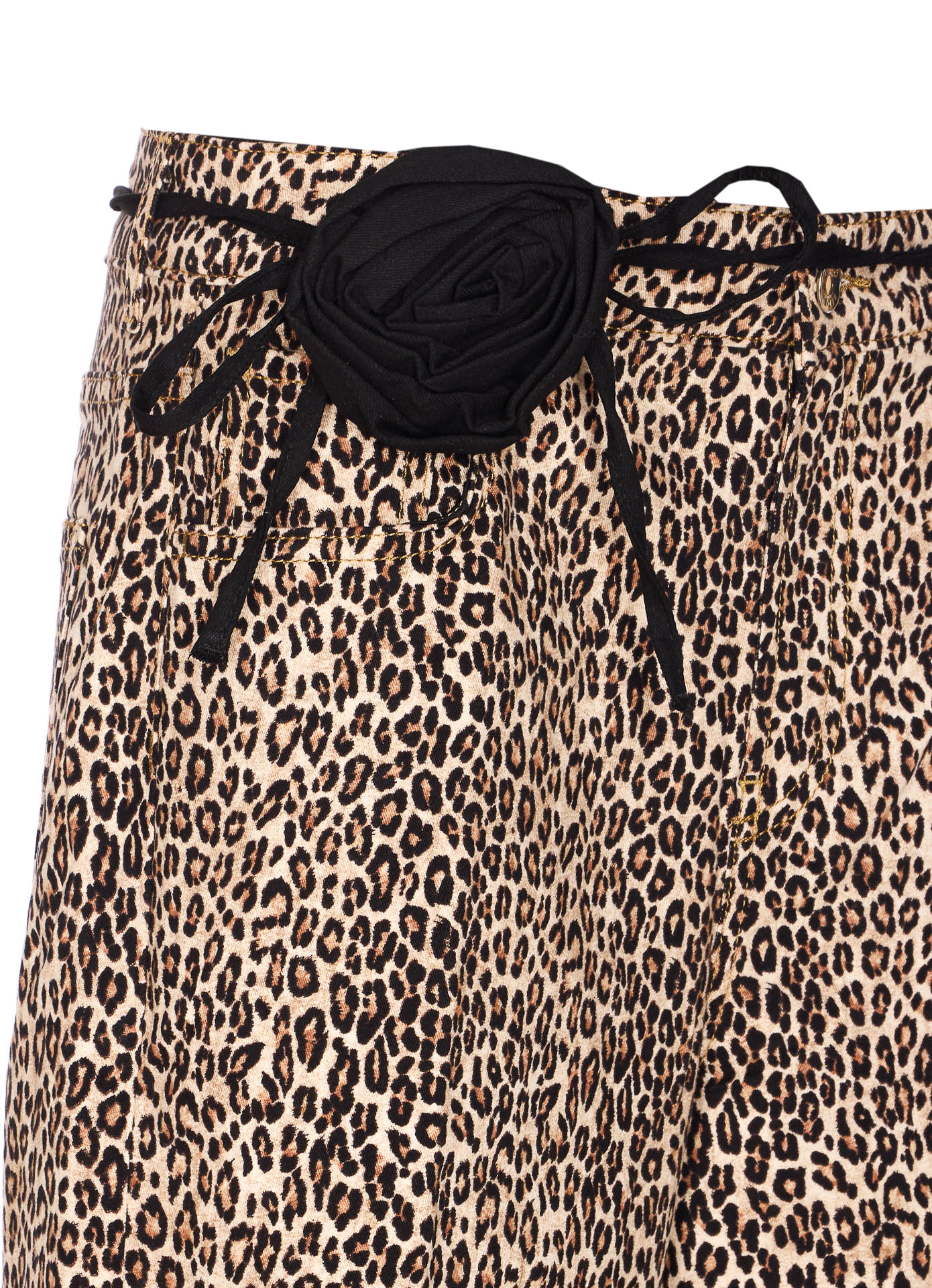 Liu •jo Trousers Animal Print Roses Detail In Multi