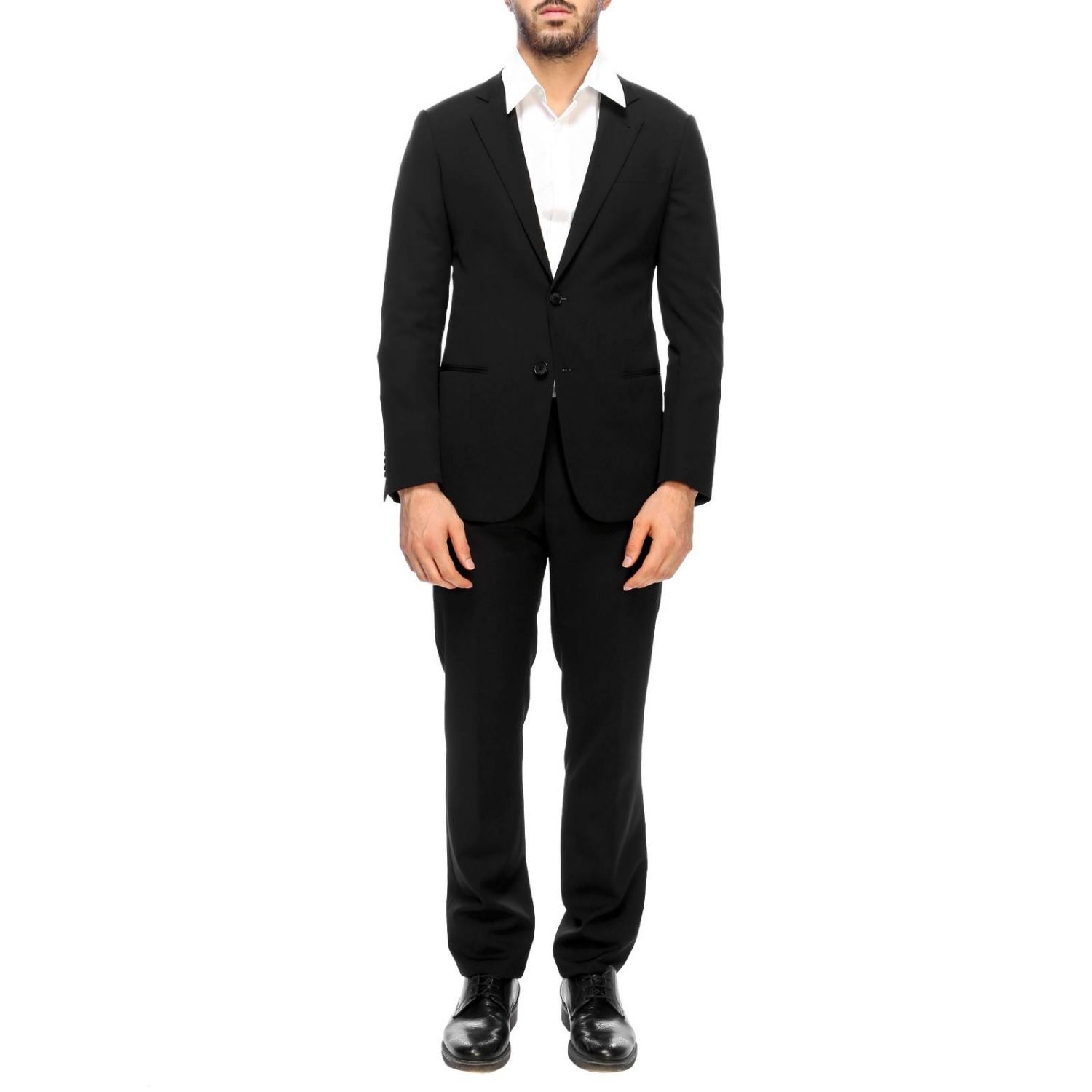 Giorgio Armani Black Two-piece Suit In Green