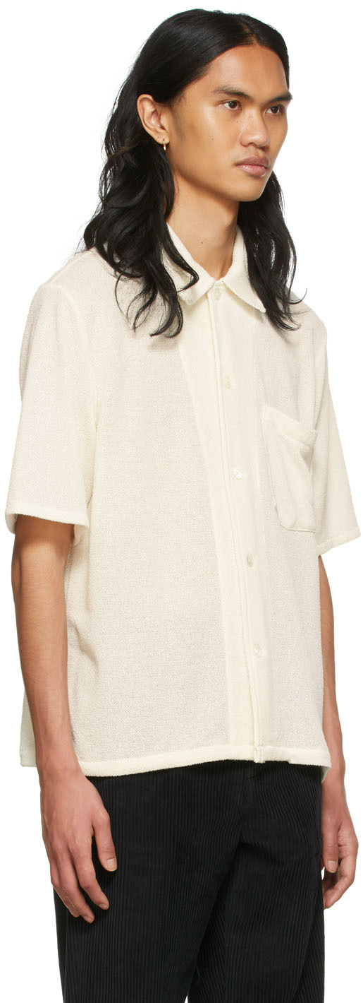 Our Legacy Textured-finish Short-sleeved Box Shirt In White
