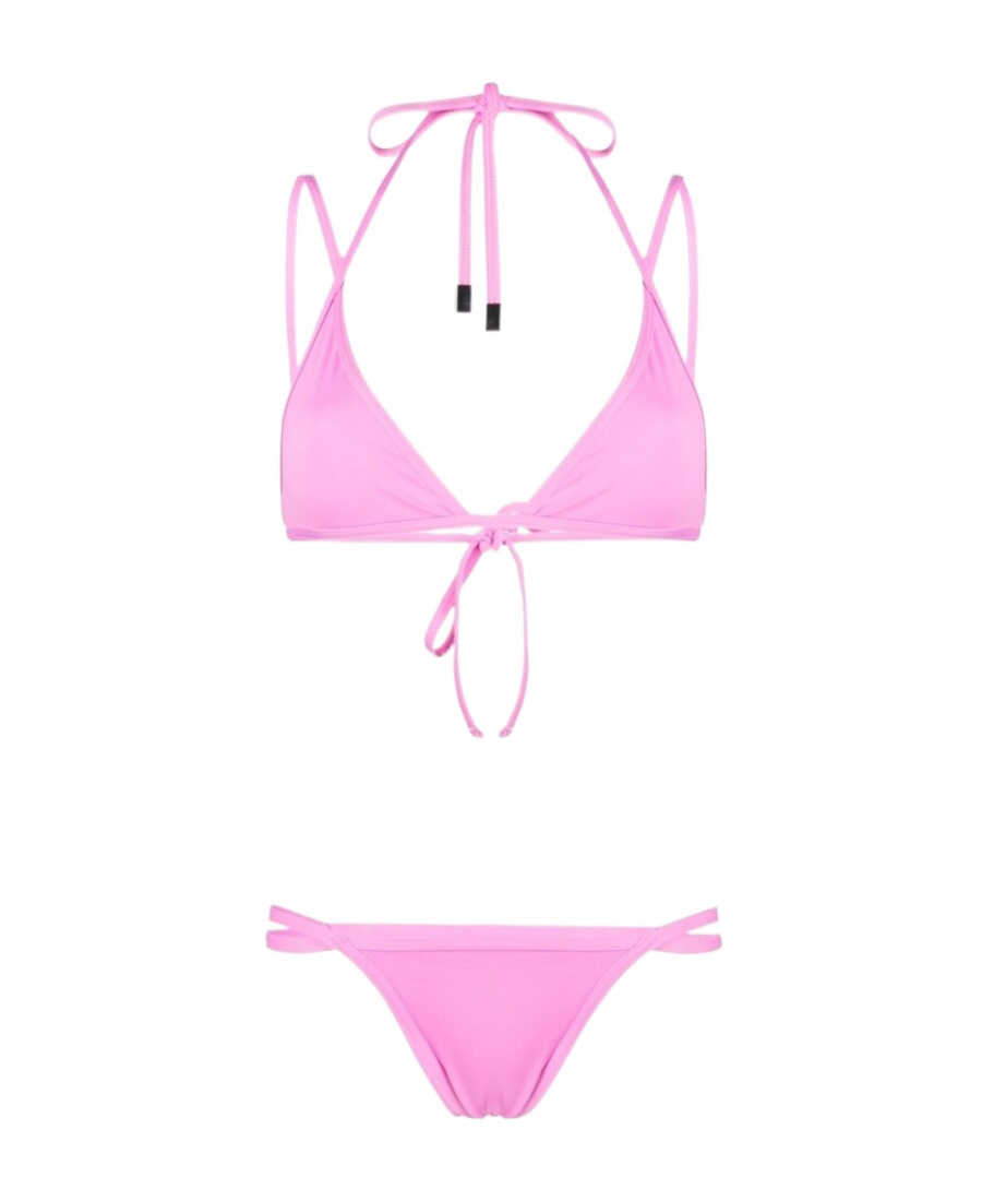 Attico Pink Double Strap Bikini In Pink