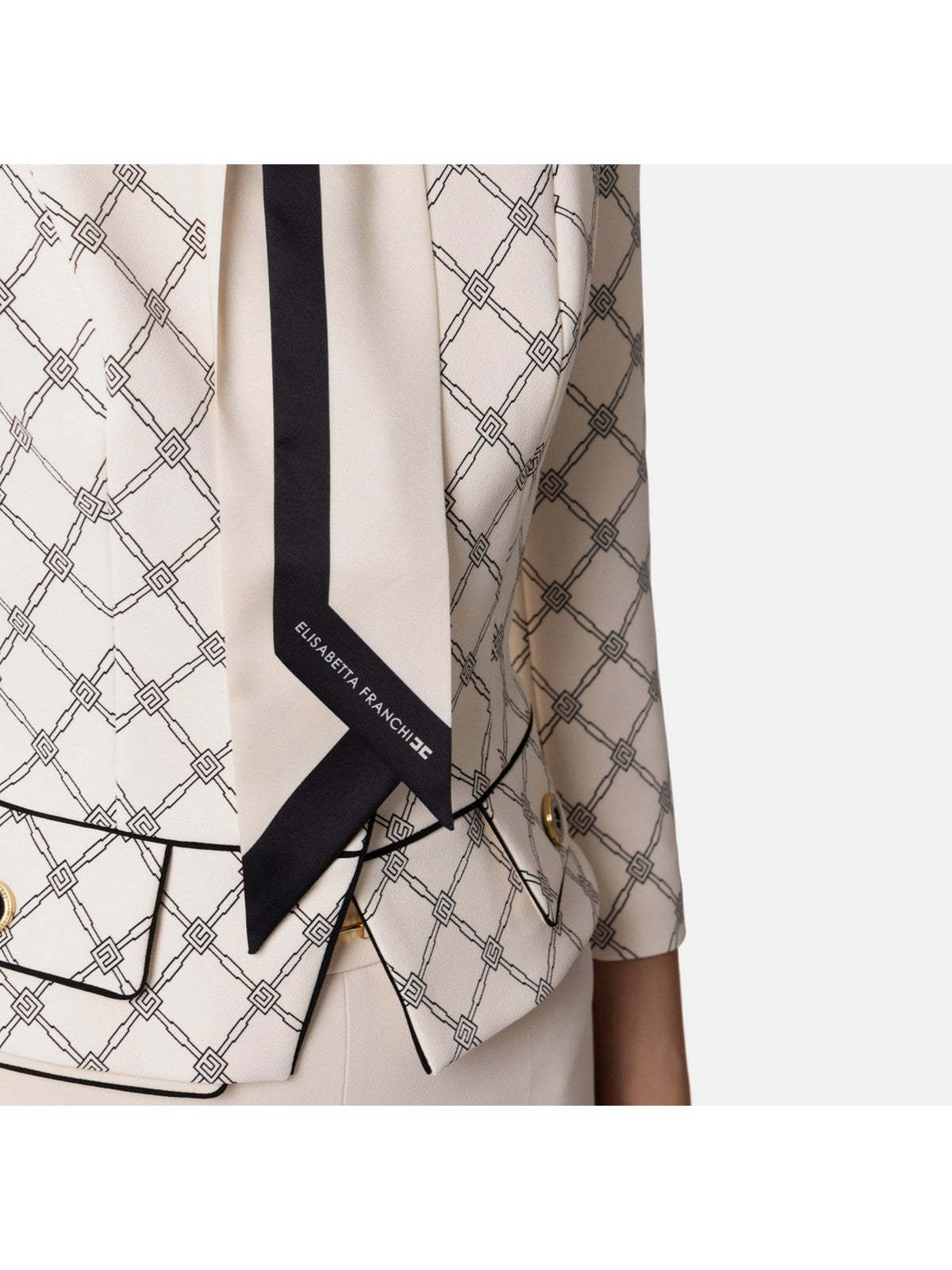 Elisabetta Franchi Light Beige Tailored Jacket In White