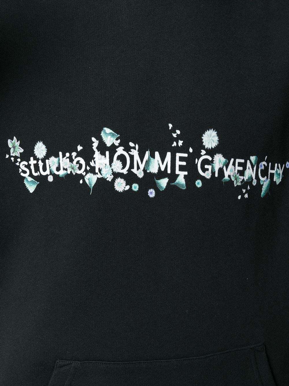 Givenchy Printed Hooded Sweater In Black