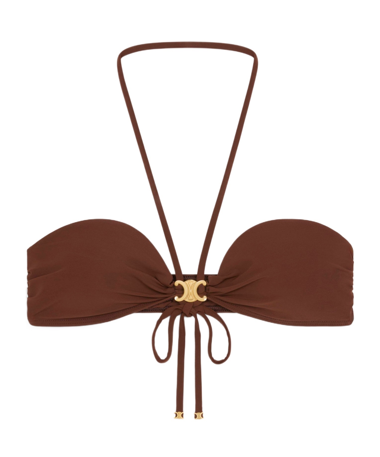 Celine Triomphe Balconette Top In Matte Jersey In Red