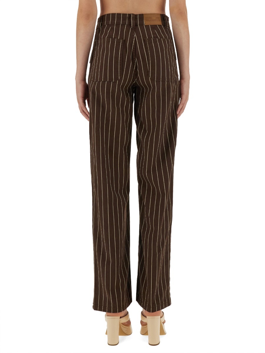Baum Und Pferdgarten Pinstripe Wide Leg Jeans In Brown