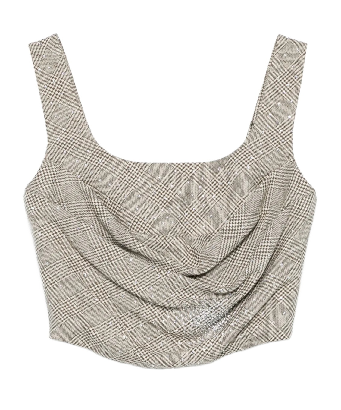 GIUSEPPE DI MORABITO CHECK-PATTERN CORSET TOP
