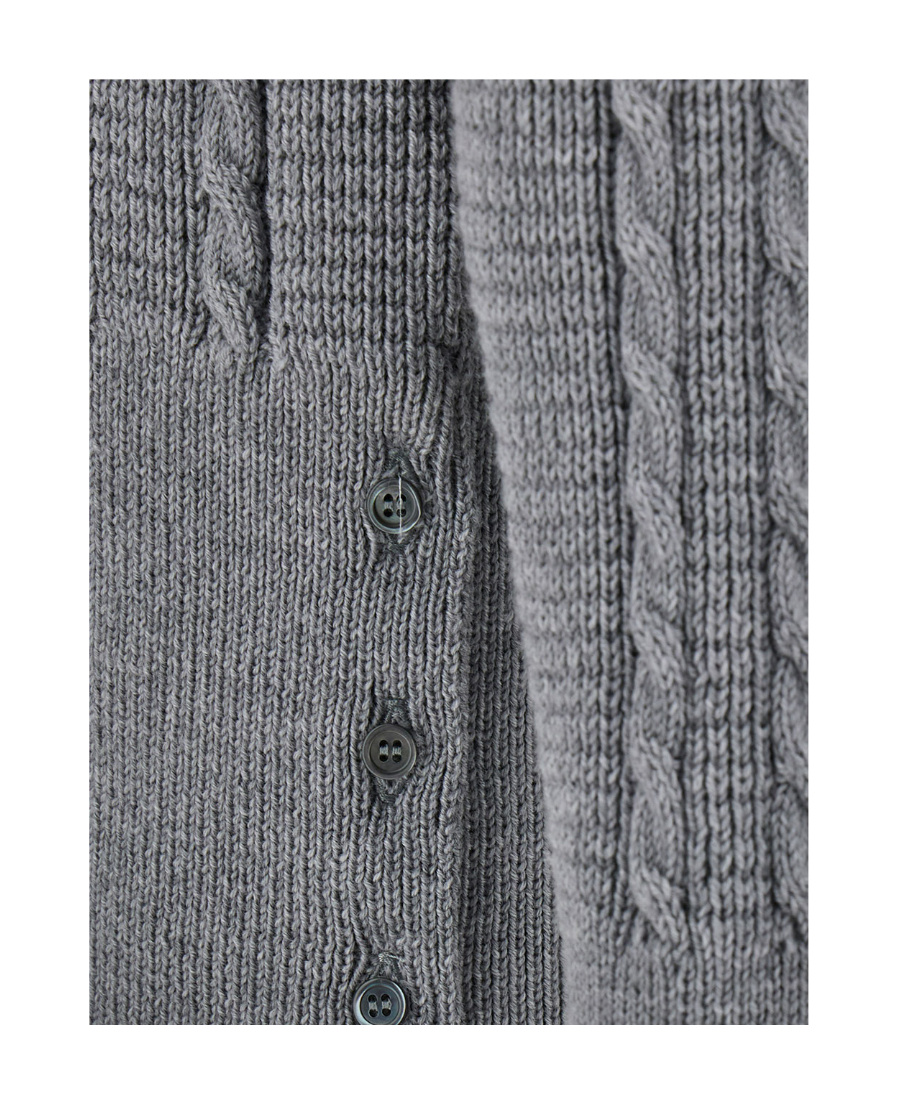 THOM BROWNE RWB-STRIPE CABLE-KNIT WOOL JUMPER