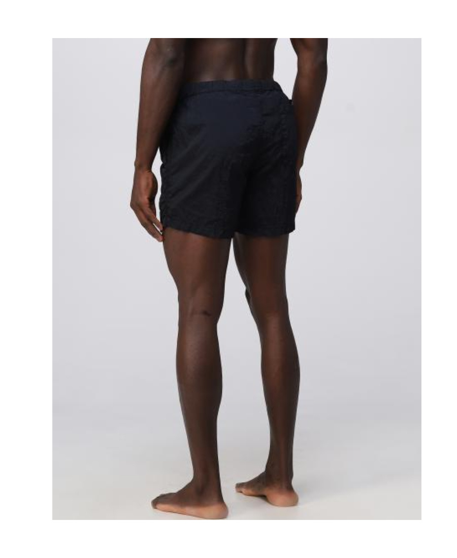 Stone Island Logo Patch Drawstring Swim Shorts In Blue