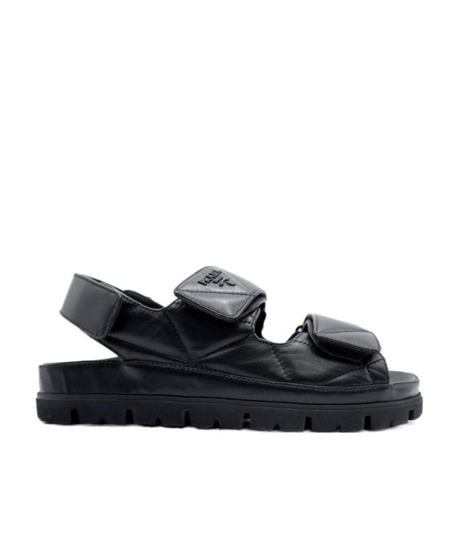 Prada Quilted Platform Sandals In Black