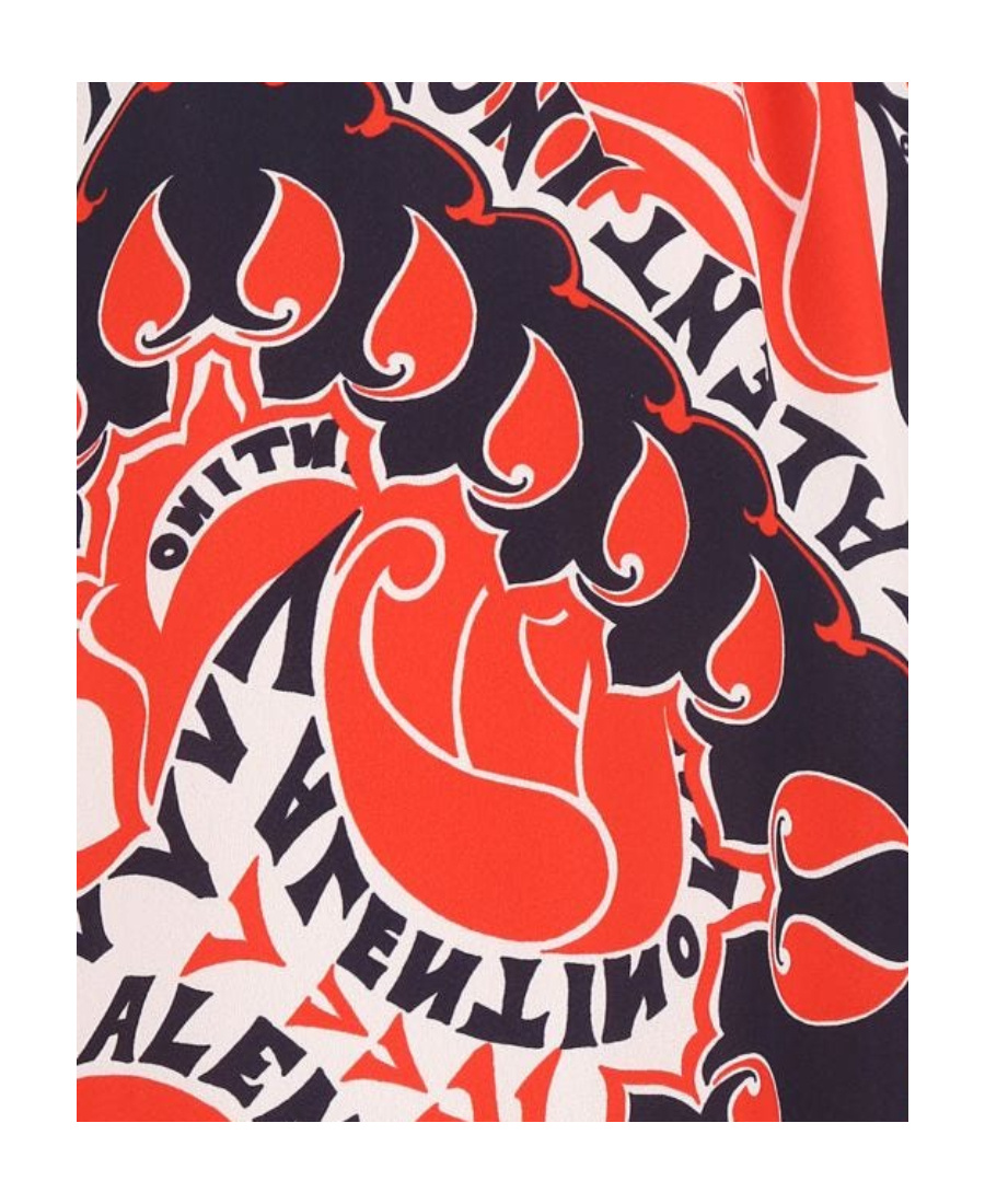 Valentino Comfortable Pants With Geometric Pink And Purple Pattern In Multicolor