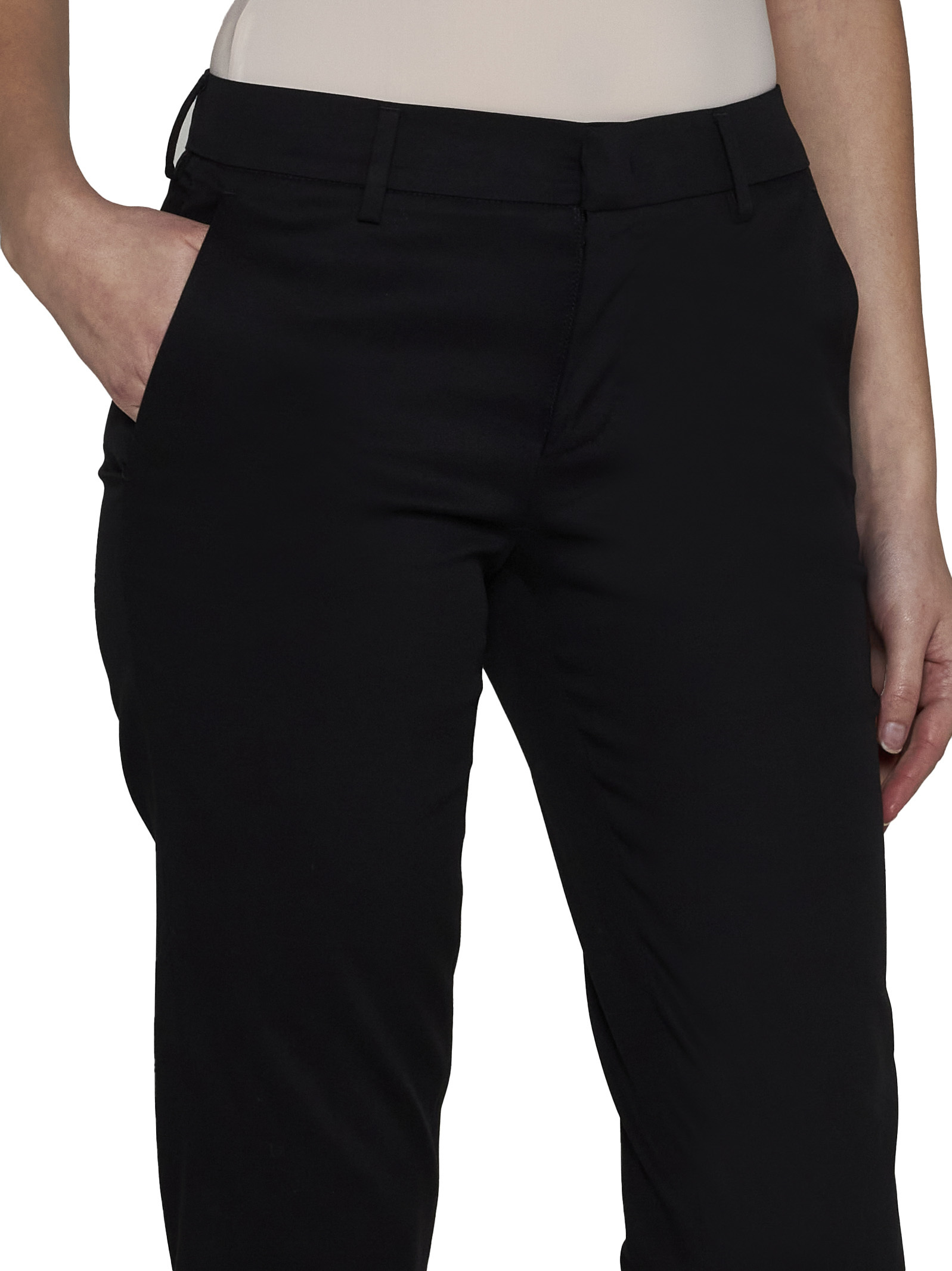 Pt Torino Pressed Crease Stretch-cotton Trousers In Black