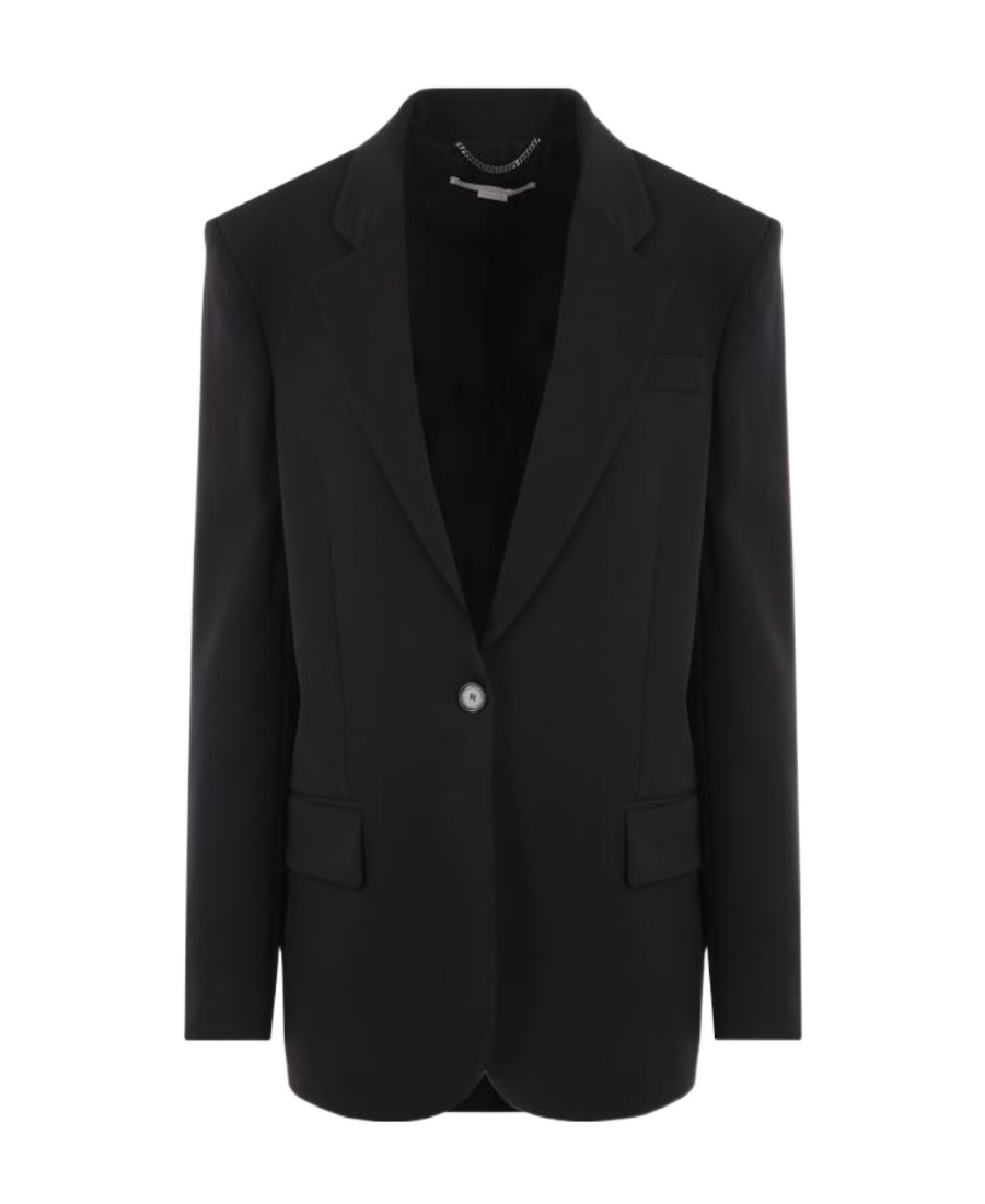 Stella Mccartney Fluid Viscose Blend Oversized Blazer In Black