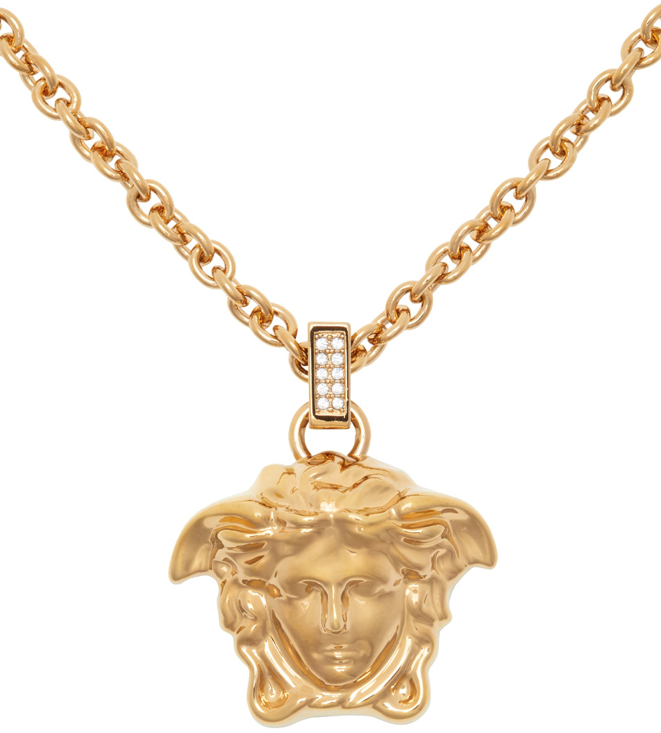 Versace Jellyfish Necklace With Crystals Accessories In Gold