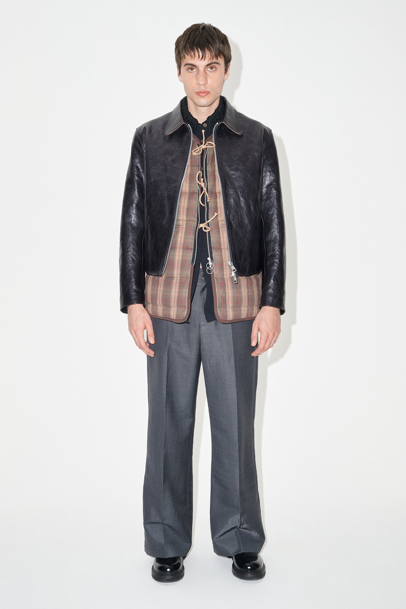 Our Legacy Dyed Leather Moto Jacket In Black