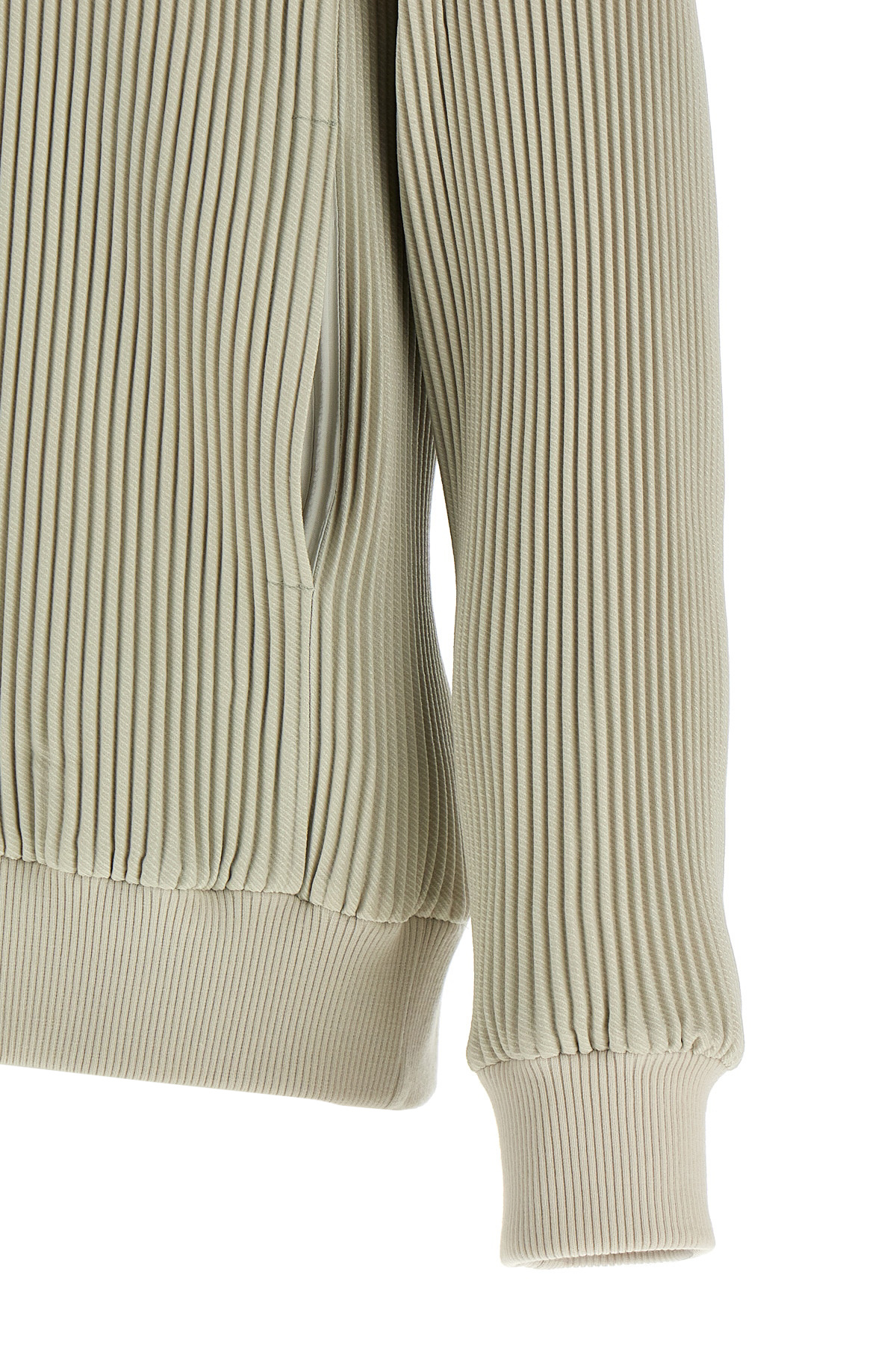 Shop Issey Miyake Pleated Bomber Jacket In Nude