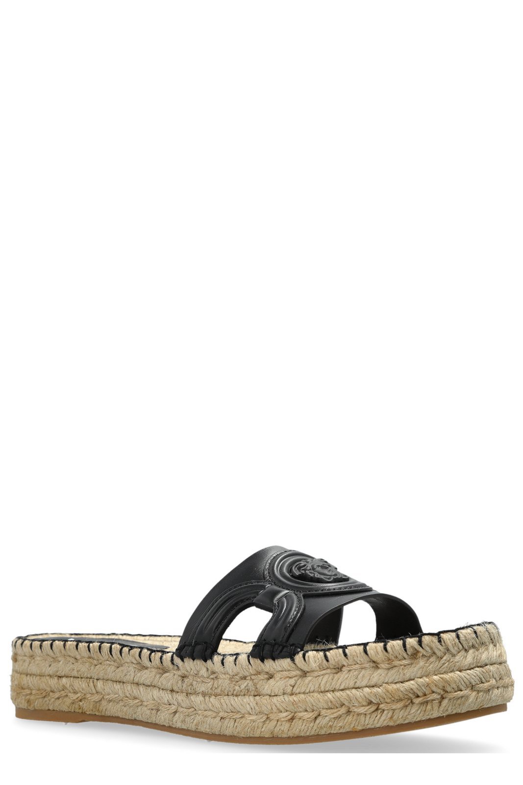 Versace Medusa-detailed Open-toe Slides In Black