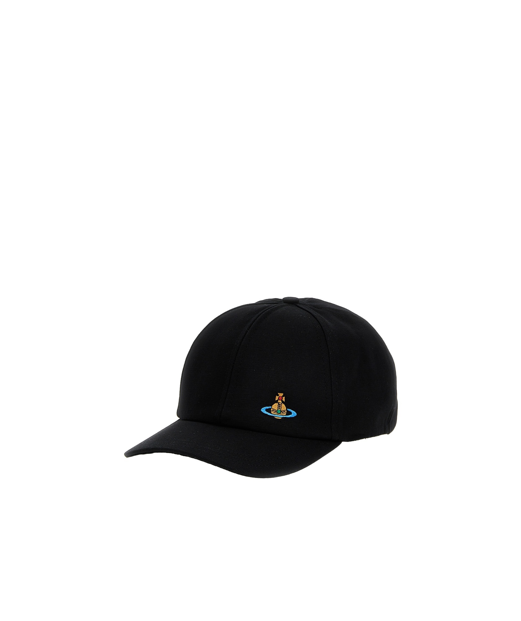 Vivienne Westwood Uni Colour Baseball Cap With Orb Embroidery In Black