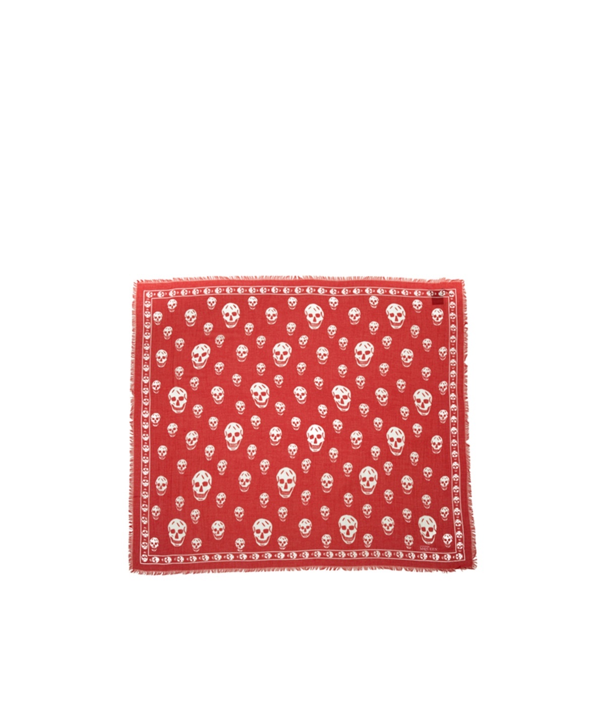 Alexander Mcqueen Skull Printed Scarf In Red
