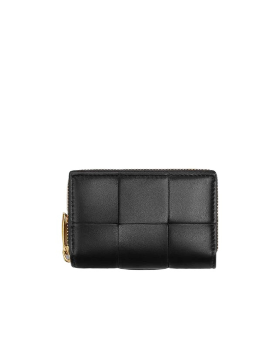Shop Bottega Veneta Weave A Zipper Purse In Black