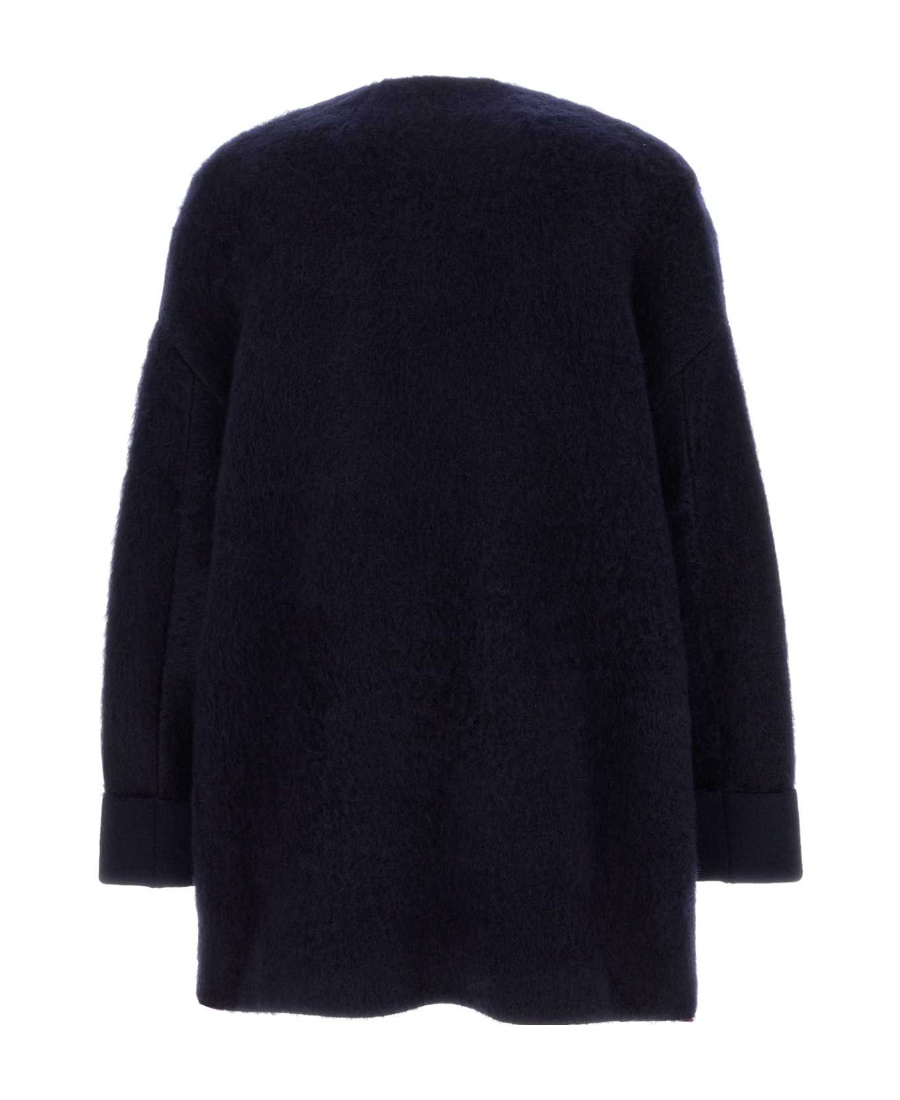 Bottega Veneta V-neck Oversize Wool Blend Cardigan In Blue
