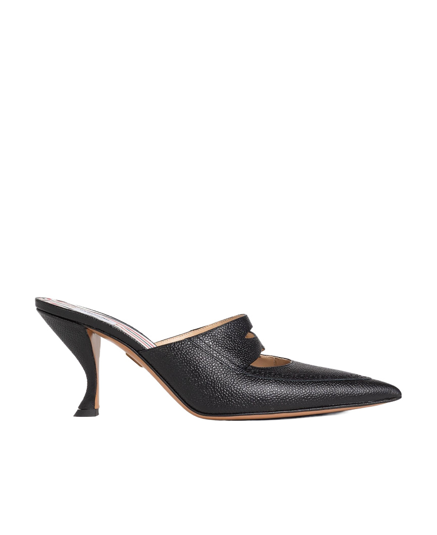 Thom Browne 75mm Cut-out Leather Mules In Black