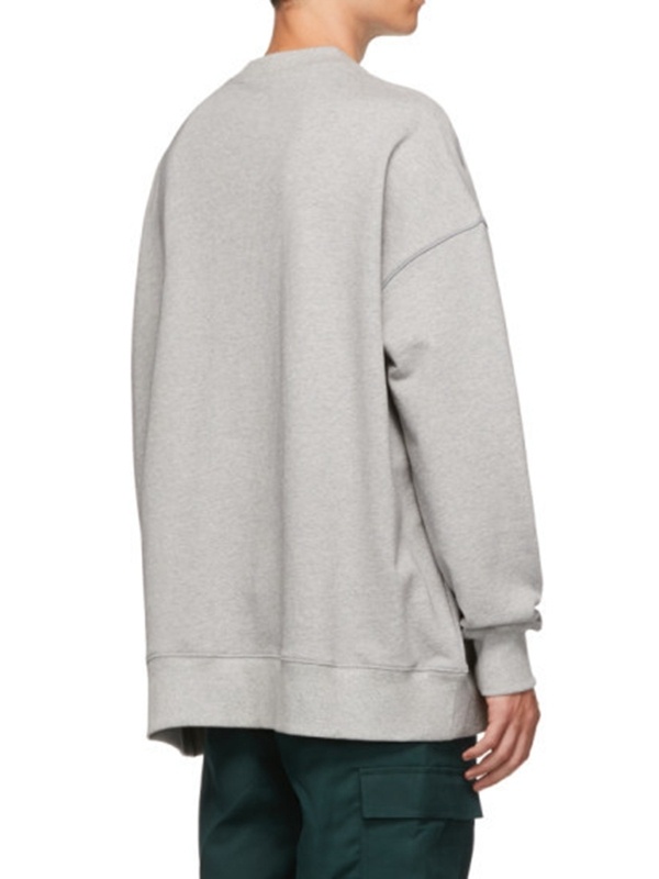 We11 Done Reflective-logo Sweatshirt In Gray