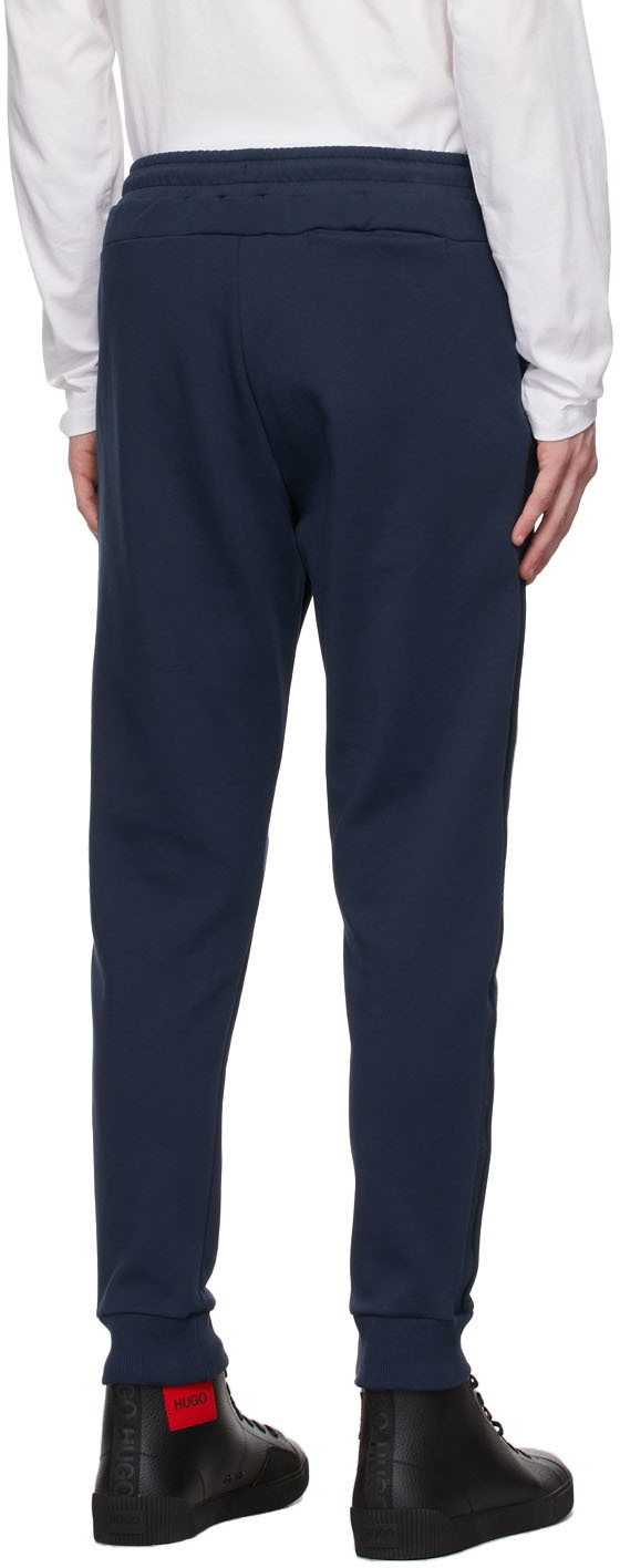 Shop Hugo Boss Navy Blue Logo Sweatpants In Black