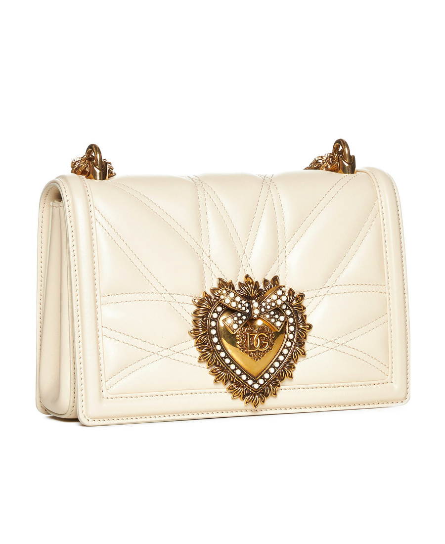 Dolce & Gabbana Medium Devotion Shoulder Bag In White