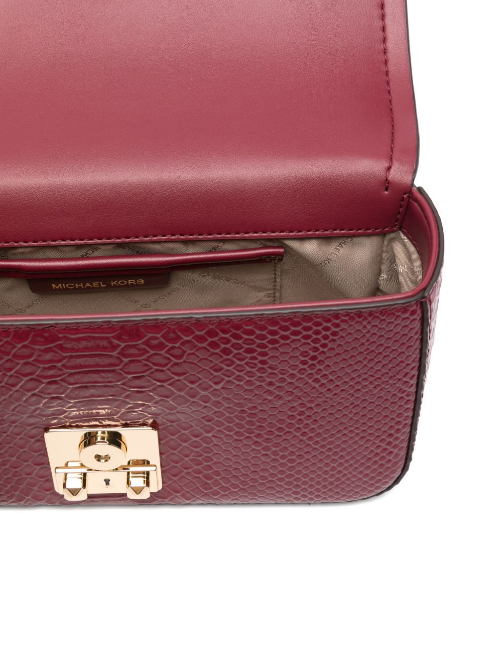 Michael Kors Large Tribeca Chain Shoulder Bag In Red