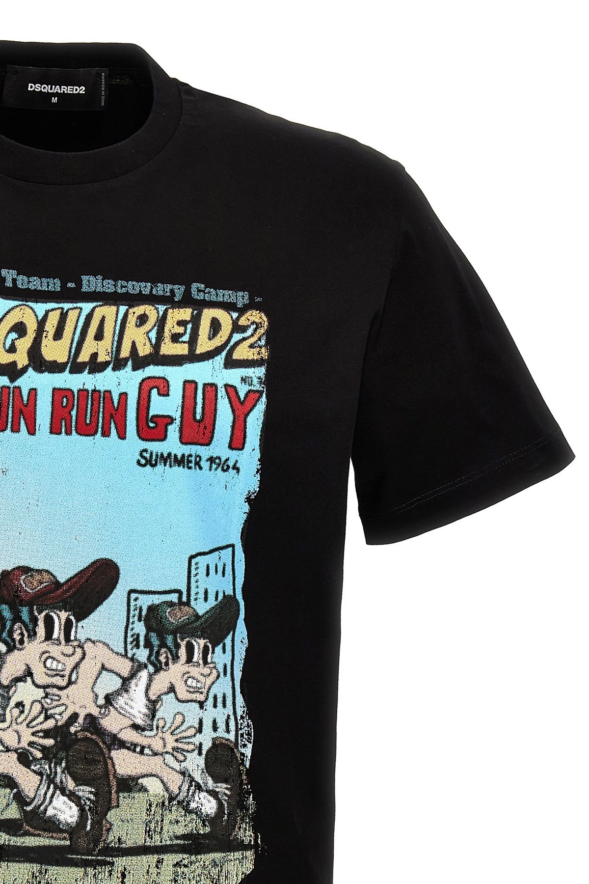 Dsquared2 Dsquared Man Black Cotton T-shirt In Black