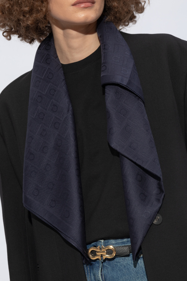 Ferragamo Logo Scarf In Black