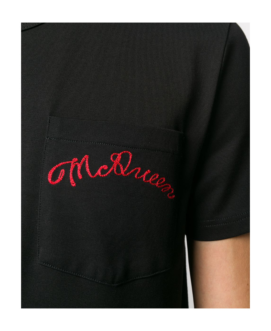Mcq By Alexander Mcqueen Logo Embroidered T-shirt In Black
