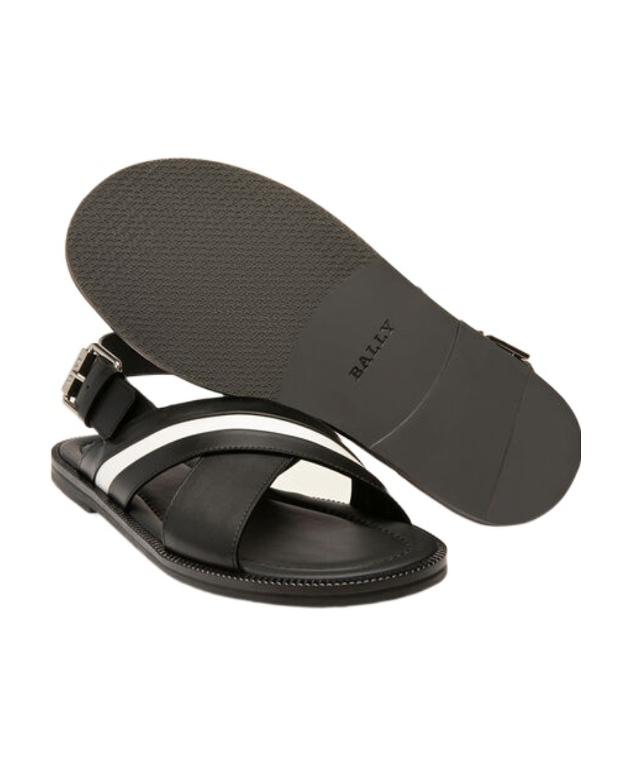 Bally Jamilo Crossover-straps Leather Sandals In Black