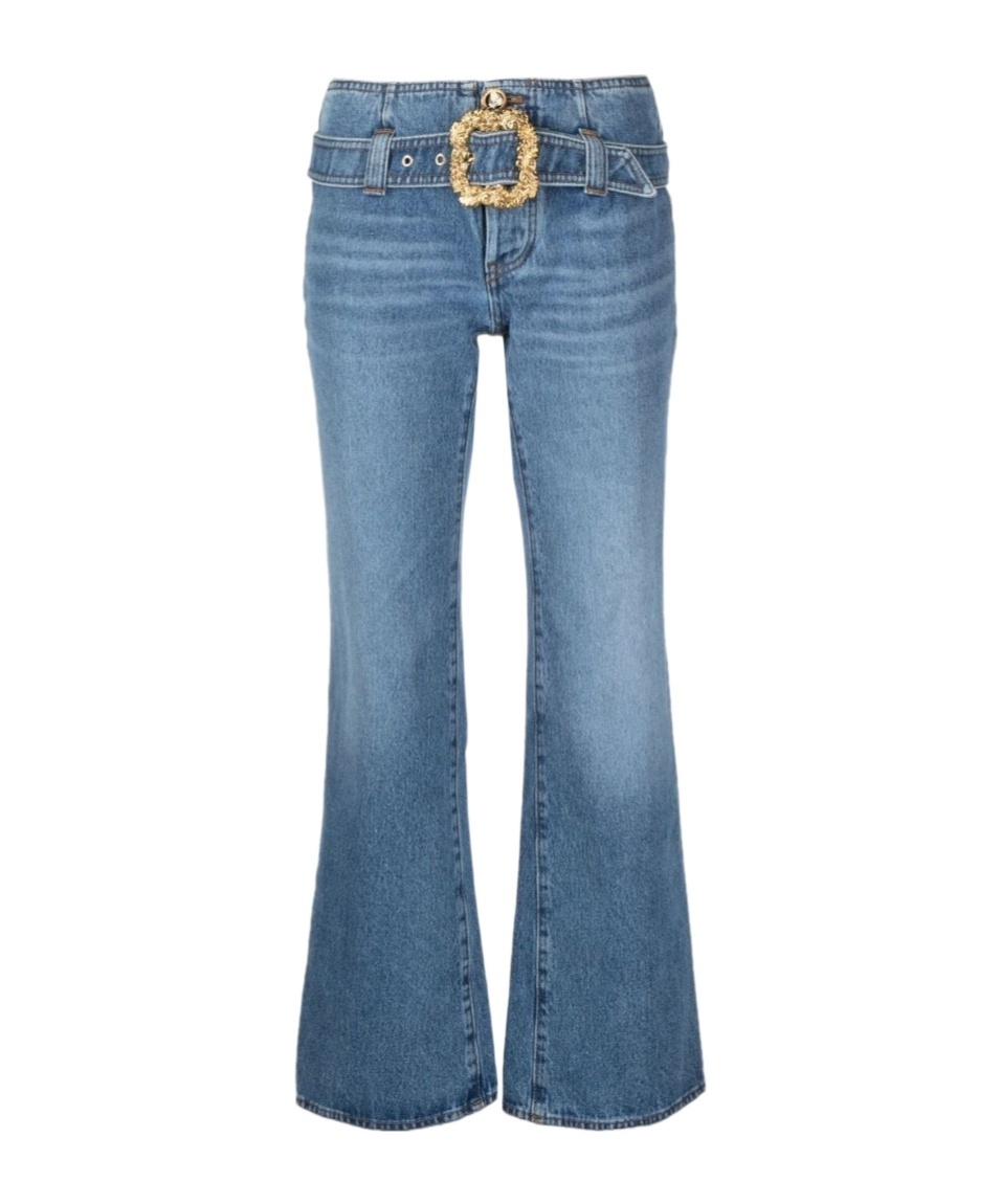 Shop Cormio Cropped Bootcut Jeans In Blue