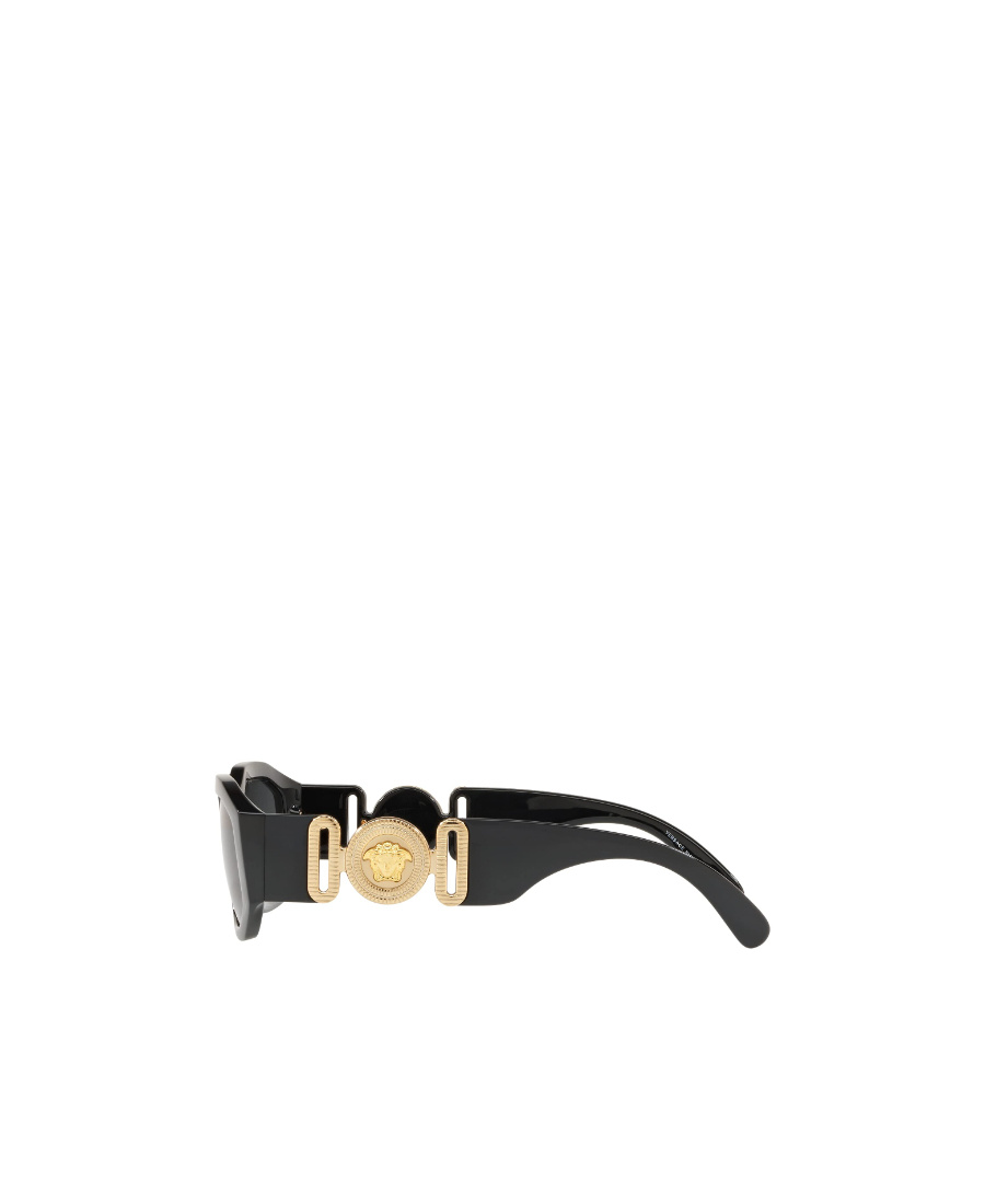 Versace Medusa Biggie Oval-frame Sunglasses In Black