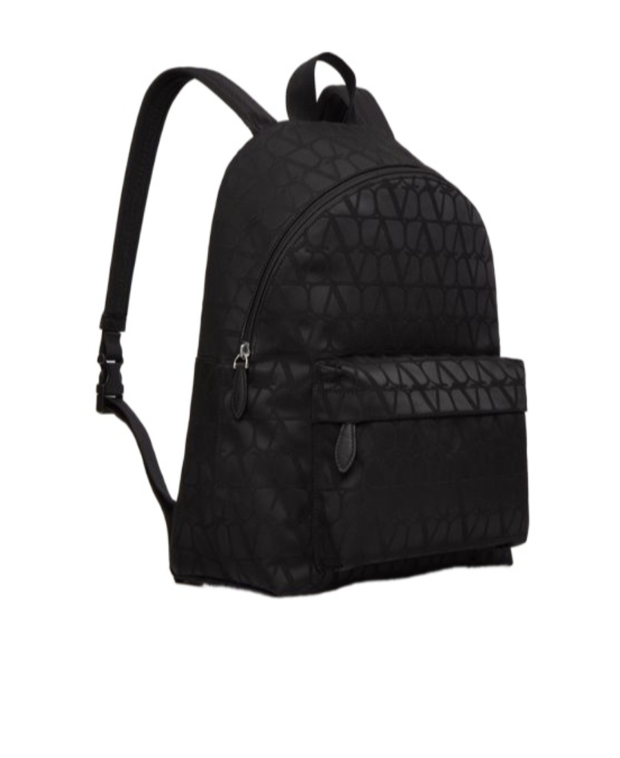 Valentino Iconograph Nylon Backpack With Adjustable Straps In Black