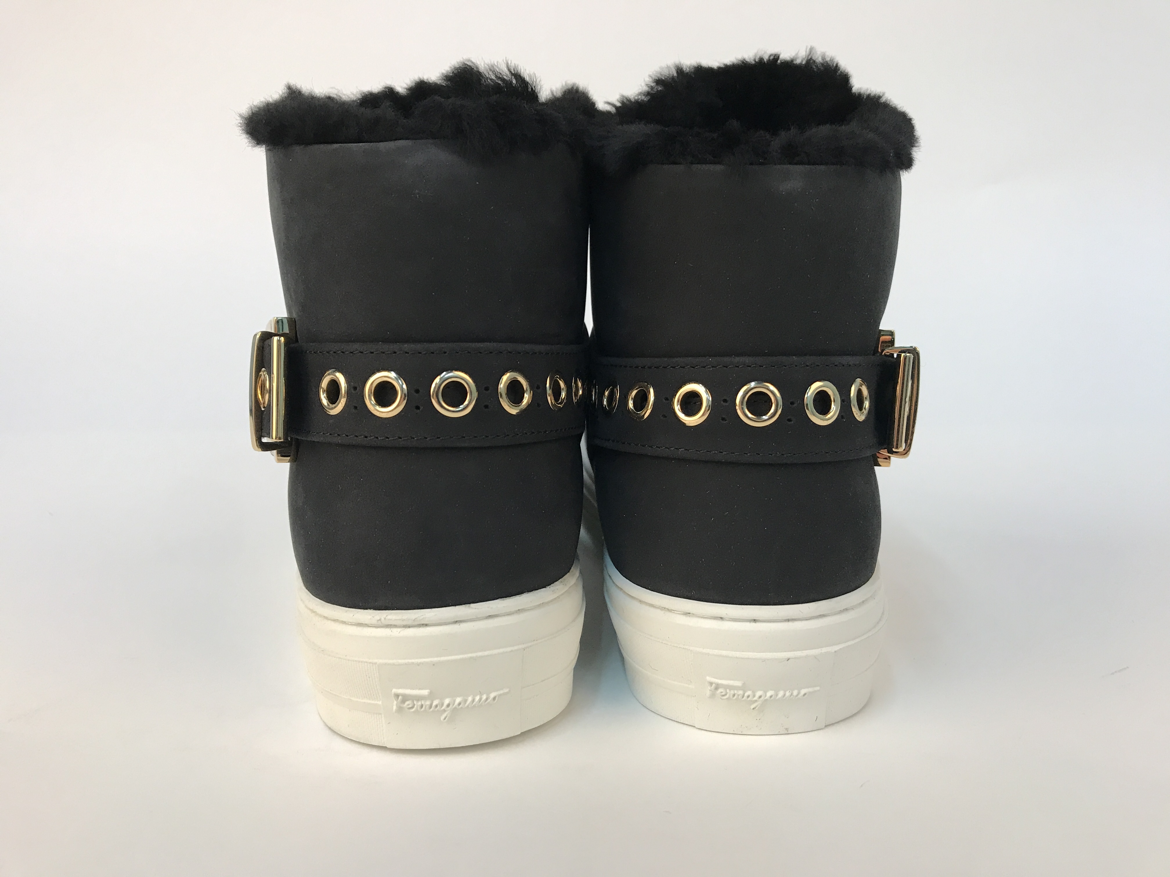 Ferragamo High-top Leisure Sneakers In Black