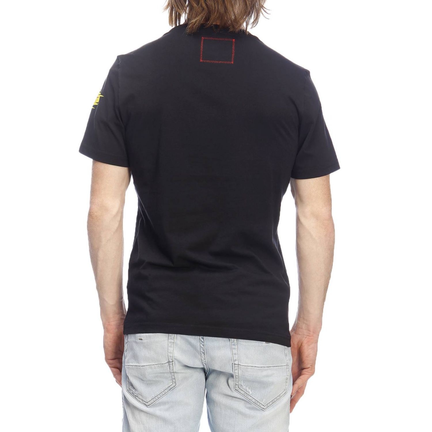 Hydrogen T-shirt With Round Neck And Short Sleeves In Black
