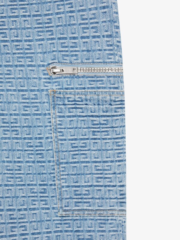 Givenchy 4g-embossed Logo-plaque Wide-leg Jeans In Blue