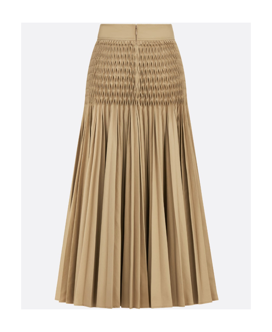 Dior Medium Length Pleated Skirt In Nude