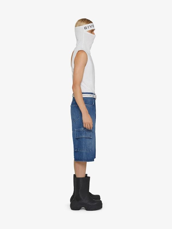 Givenchy Work Denim Shorts In Blue