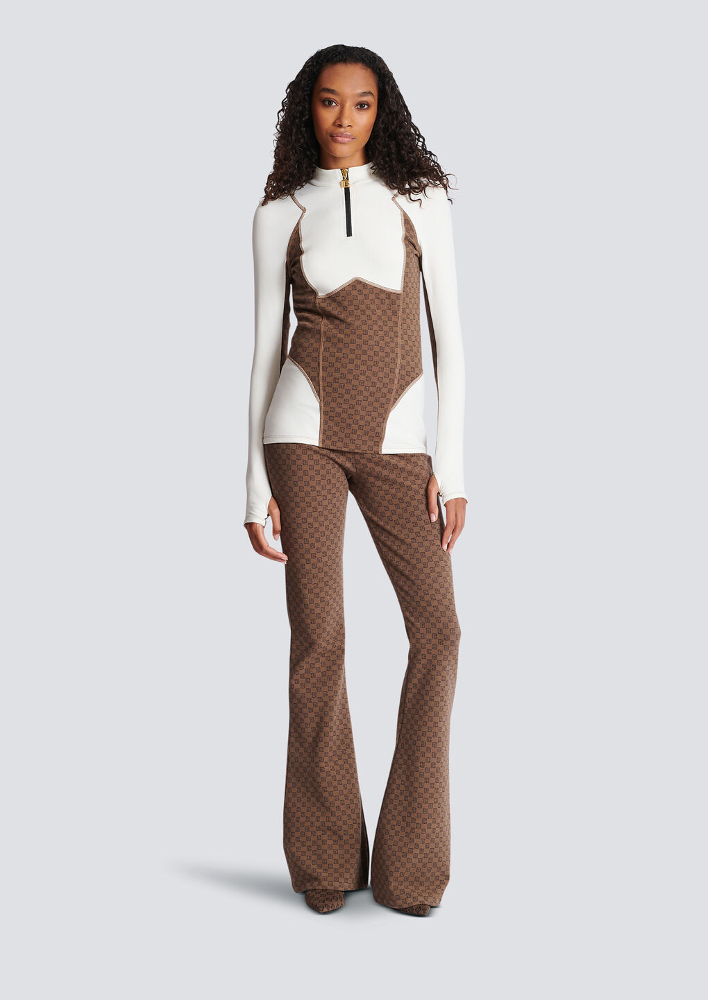 BALMAIN MINI MONOGRAM TECHNICAL TOP