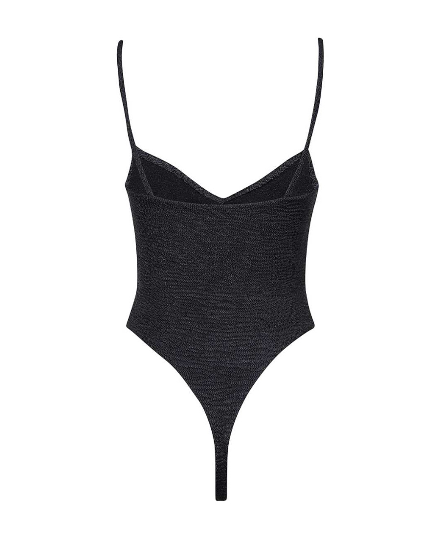 Dsquared2 Textured Logo-embroidered Swimsuit In Black