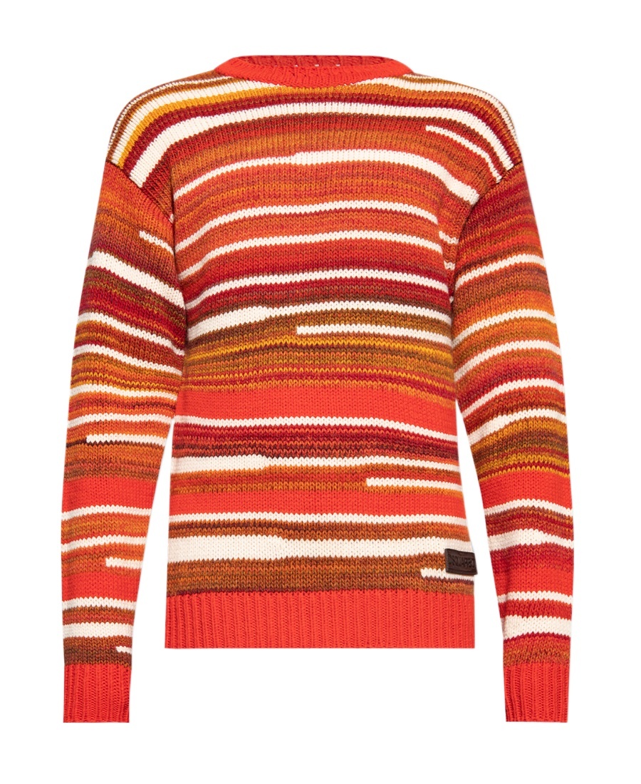 Dsquared2 Striped Crew-neck Jumper In White