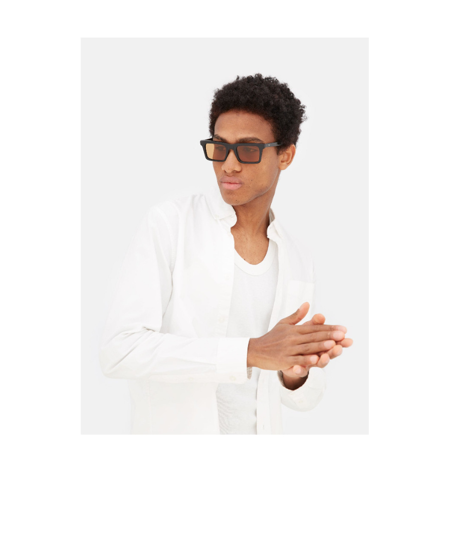 Shop Retrosuperfuture Rectangular Frame Sunglasses In Black