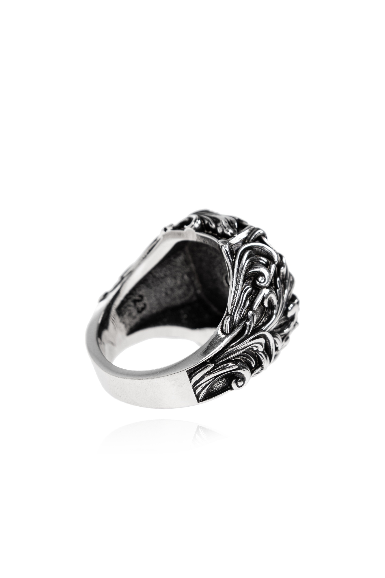Versace Ring With Medusa Head Motif In Metallic