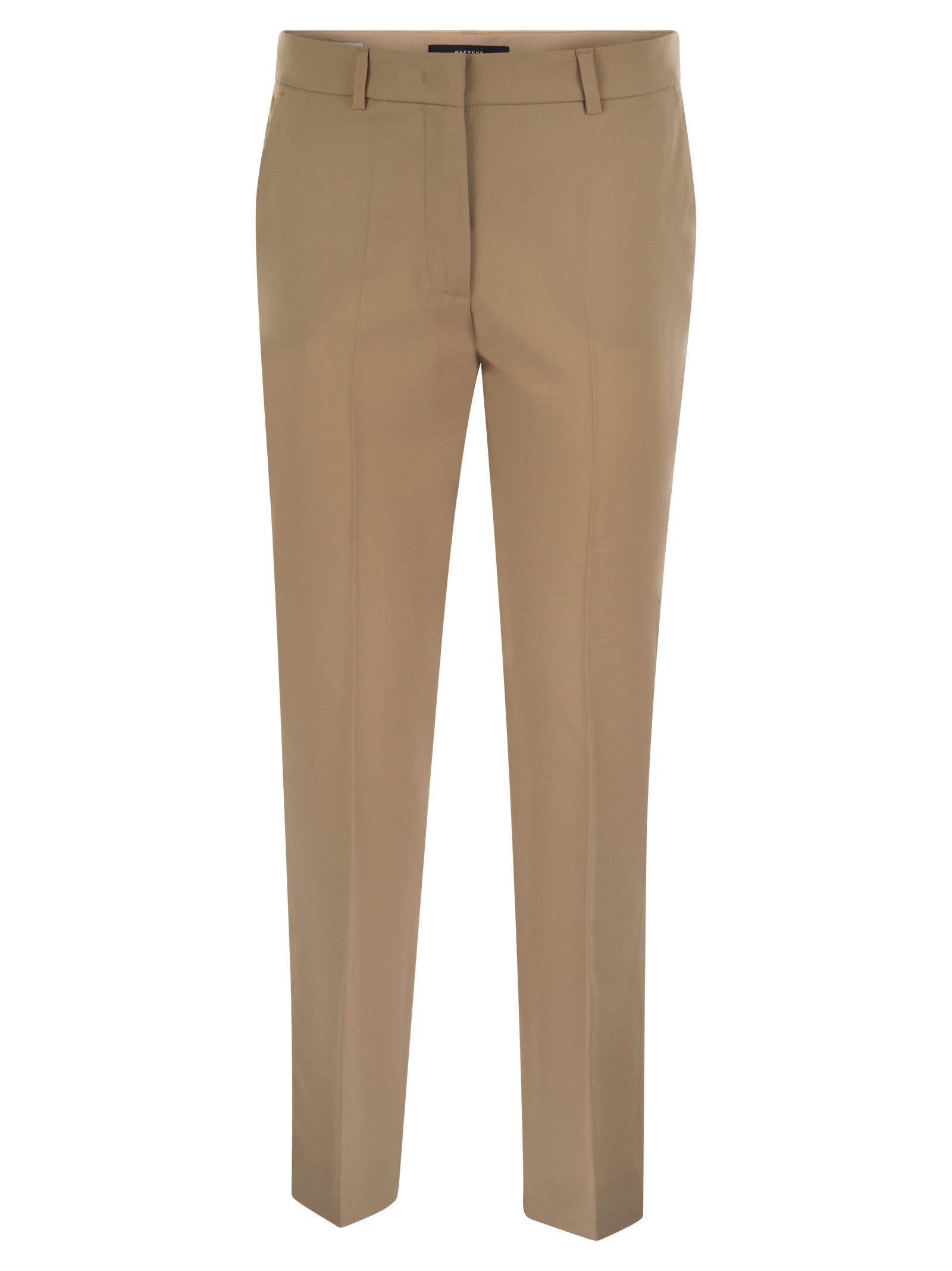 Weekend Max Mara Belt Loop Casual Pants In Brown