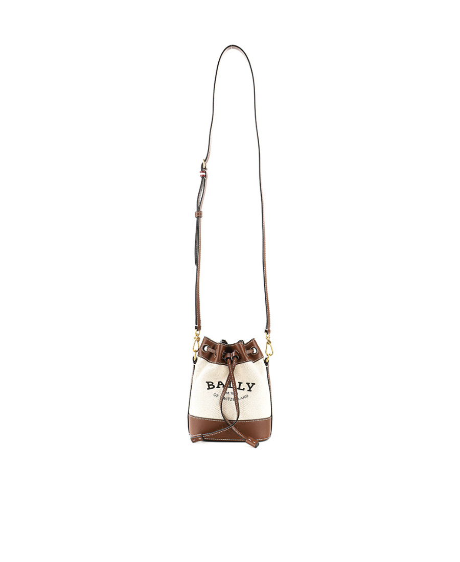 Shop Bally Logo Shoulder Bag In Nude