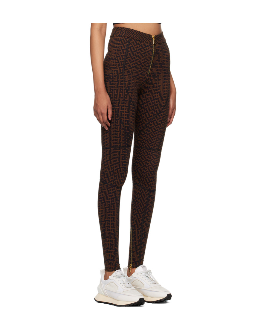 BALMAIN MONOGRAM ELASTIC KNITTED CASUAL PANTS